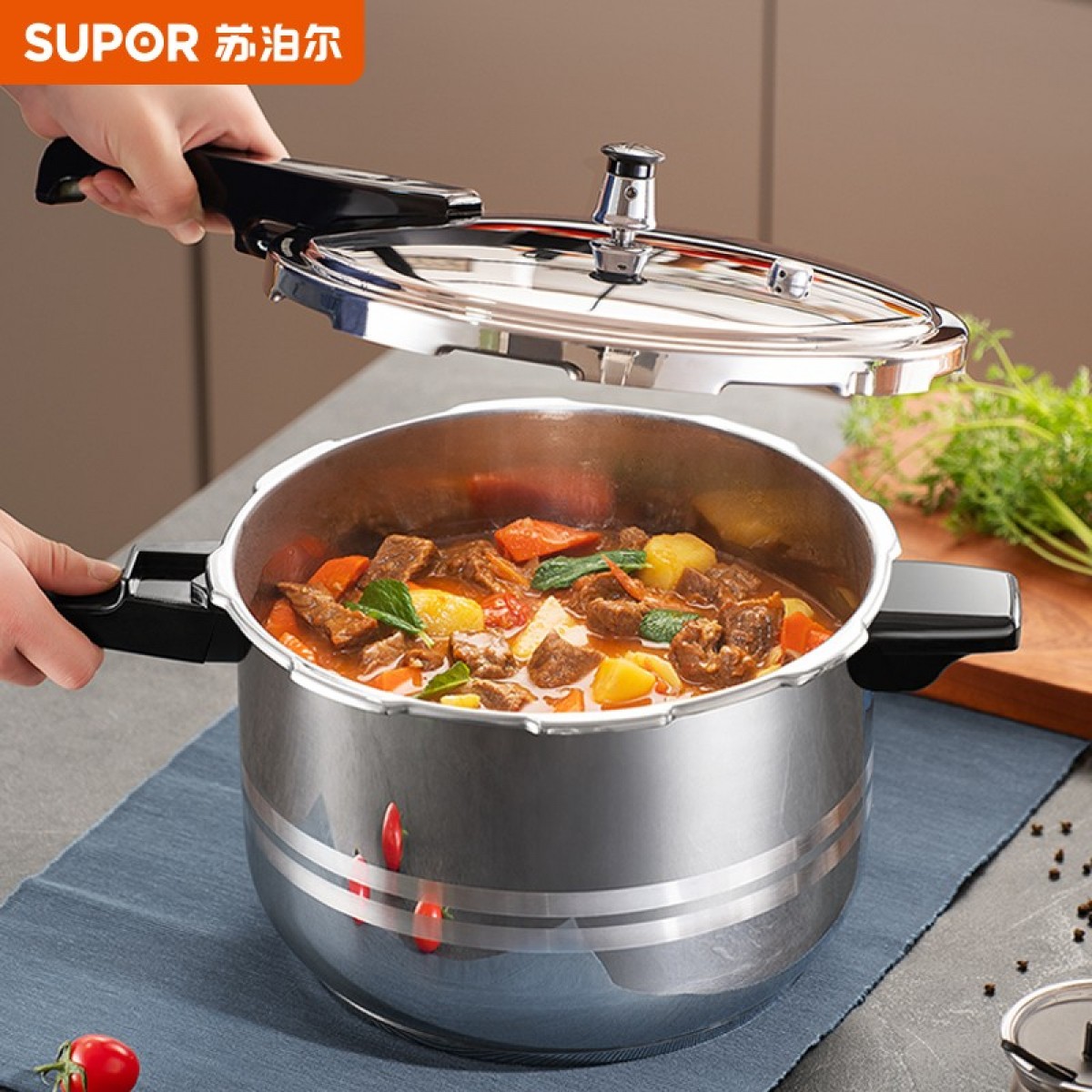 苏泊尔SUPOR 高压锅304不锈钢7.0L压力锅24cm高压锅燃气电磁炉通用YS24ED 单位：个