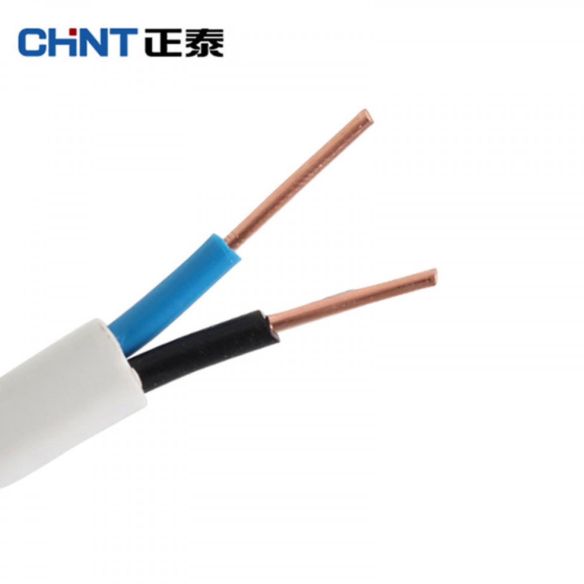 正泰 二芯护套线明装扁平行线铜电线 BVVB 2x4平方整卷100米 100米 单位：卷