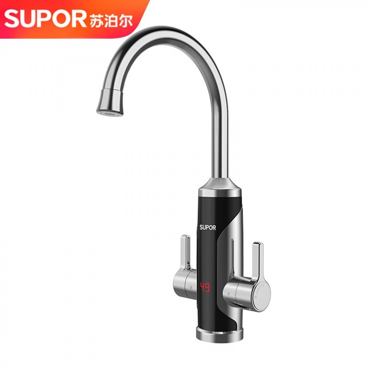 苏泊尔（SUPOR）电热水龙头速热即热式下进水不锈钢快速加热家用电热水器过水热厨房小厨宝热水宝 白色+漏保插头 单位：个