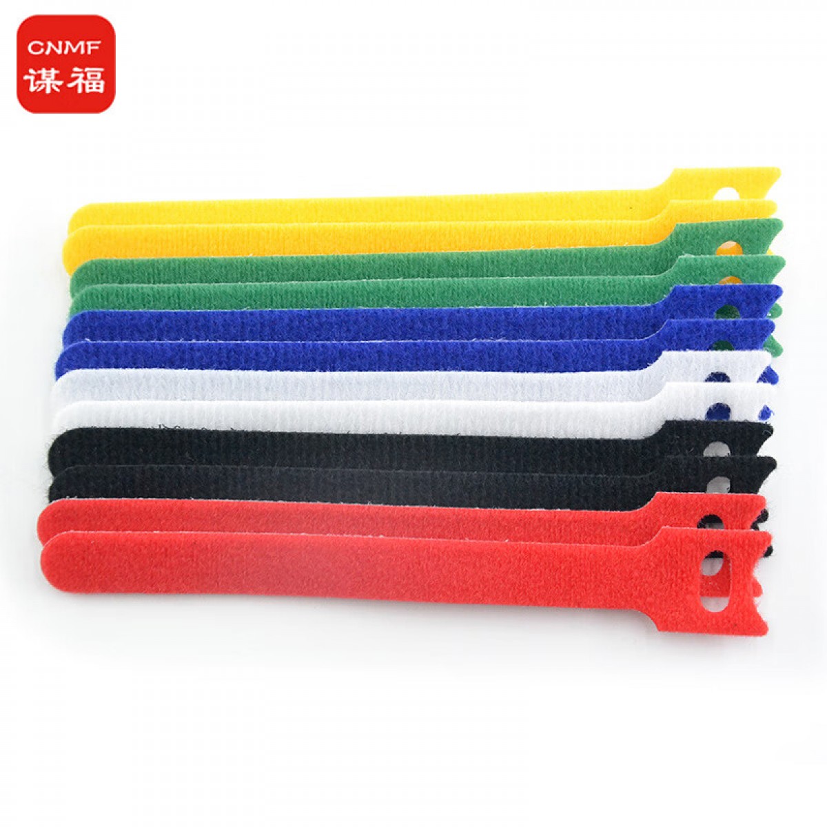 谋福 彩色魔术贴绑带 尼龙魔术贴数据线理线带 蓝色12mm*250mm（100条装） 单位：组