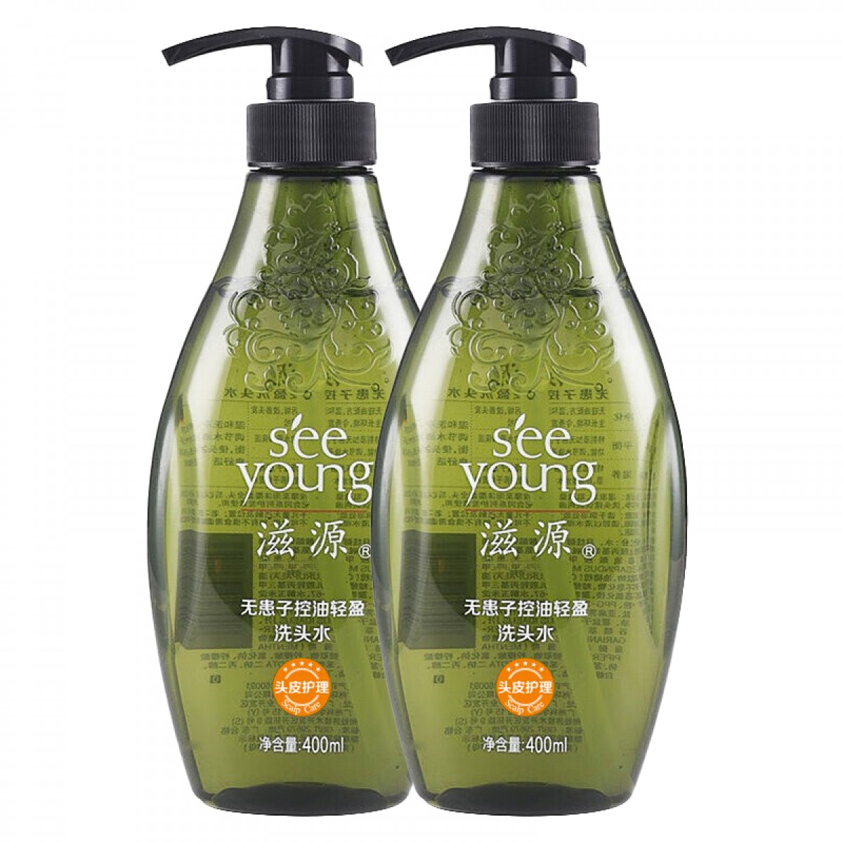 滋源（seeyoung）无患子控油洗发水无硅油蓬松洗发露轻盈清爽男女士洗头水400ml*2 单位：组