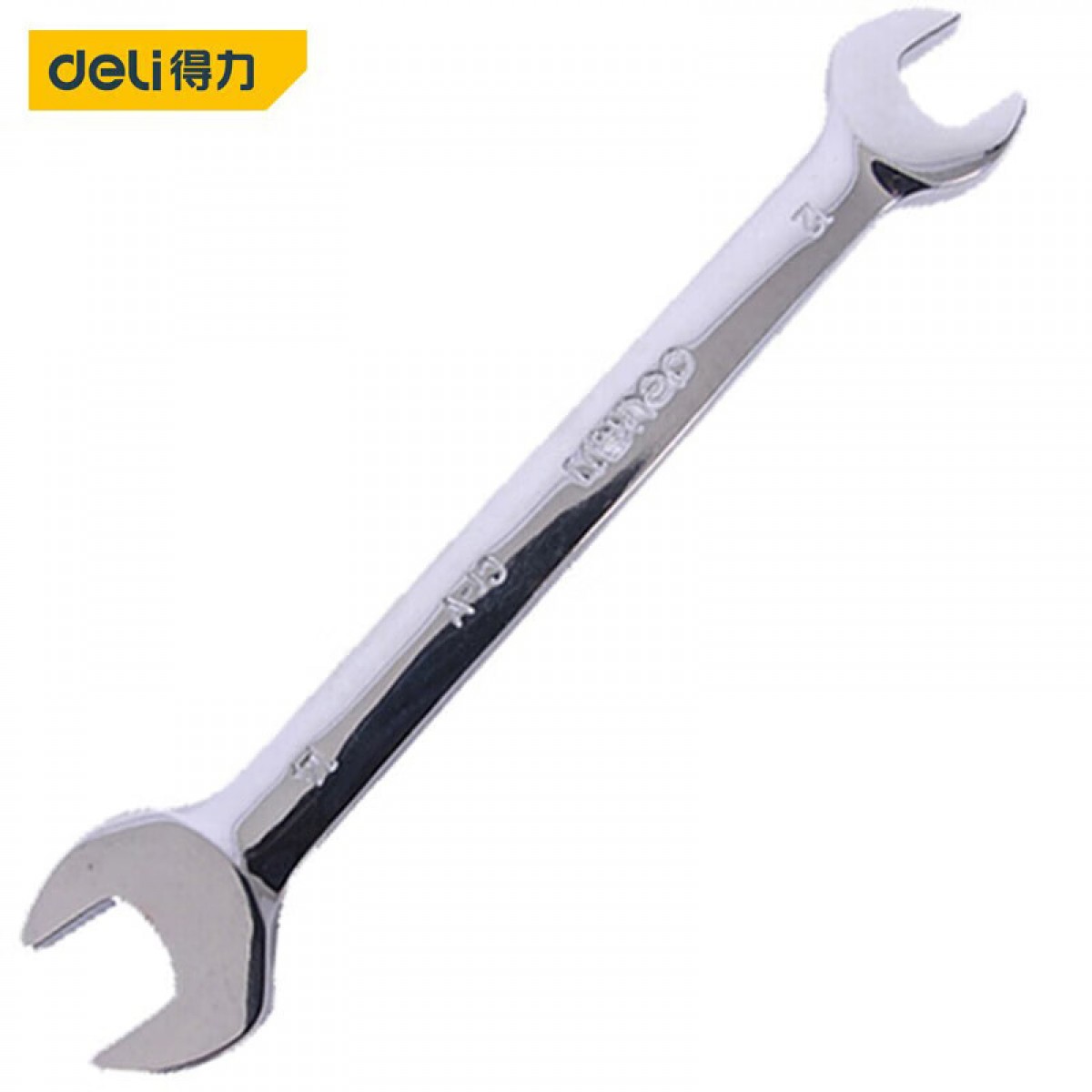 得力（deli）DL161315 镜面双开口扳手(银) 13x15mm 单位：把