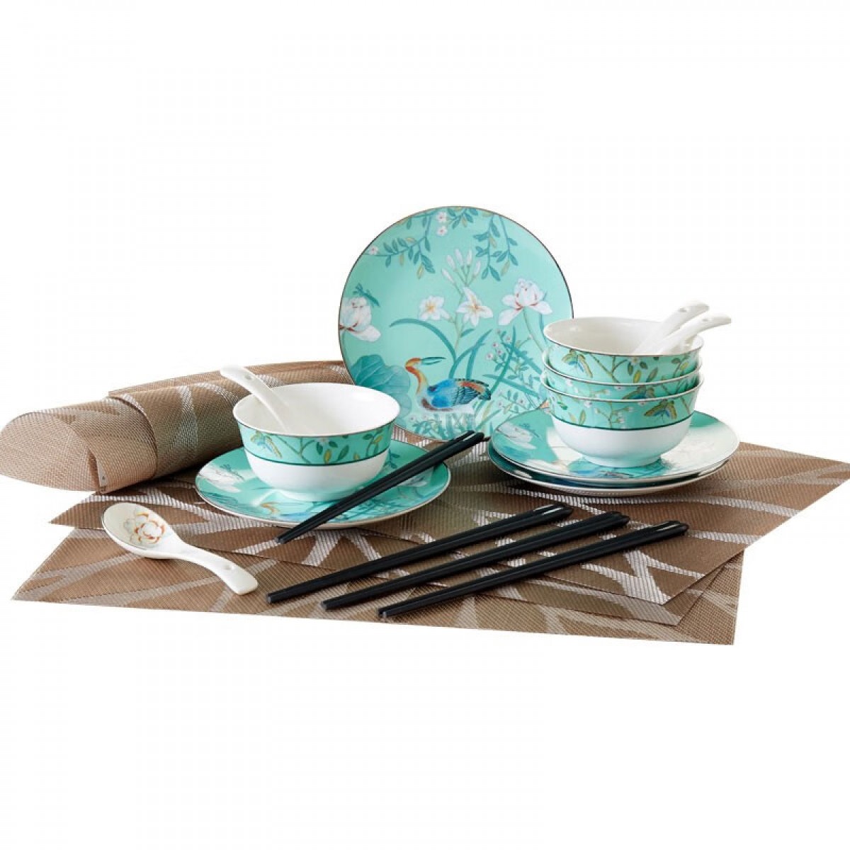 多样屋 餐具家用中式四人用高档轻奢优雅礼盒套装 蔓茶园 20头 单位：套