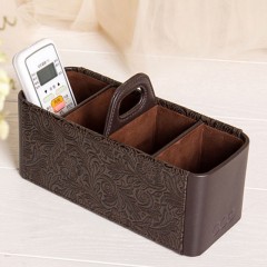 多样屋 多功能桌面收纳盒客厅茶几办公室遥控器收纳盒压纹多功能储物盒 压纹 单位：个