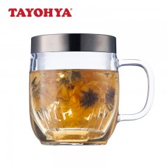 多样屋 耐热玻璃杯茶隔茶水分离杯带把杯办公室家用学生玻璃水杯过滤泡茶 睿派 410ml 单位：个