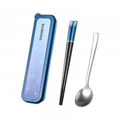 多样屋（TAYOHYA） 抗菌便携筷合金筷勺套装不锈钢餐具学生白领学校办公室外出旅游 浩天安心筷勺二件套 1双 单位：套