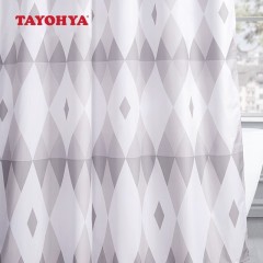 多样屋（TAYOHYA）浴帘浴室隔断帘防水布淋浴帘套装卫生间干湿分离涤纶免打孔 森菱格纹浴帘灰1.8m*1.8m 单位：张