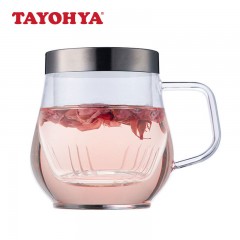 多样屋 耐热玻璃杯茶隔茶水分离杯带把杯办公室家用学生玻璃水杯过滤泡茶 睿哲 500ml 单位：个