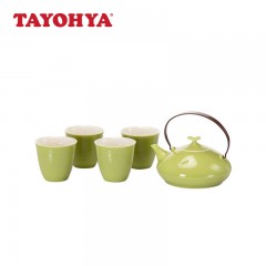 多样屋 茶具套装日式一壶四杯礼盒茶壶茶杯送礼家用高档办公室茶杯喝茶 绿色 5件 单位：套