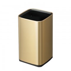 多样屋（TAYOHYA）无盖不锈钢垃圾桶厨房办公室卫生间酒店房间厨房客厅垃圾桶 无盖 砂钢/香槟金 10L 单位：个