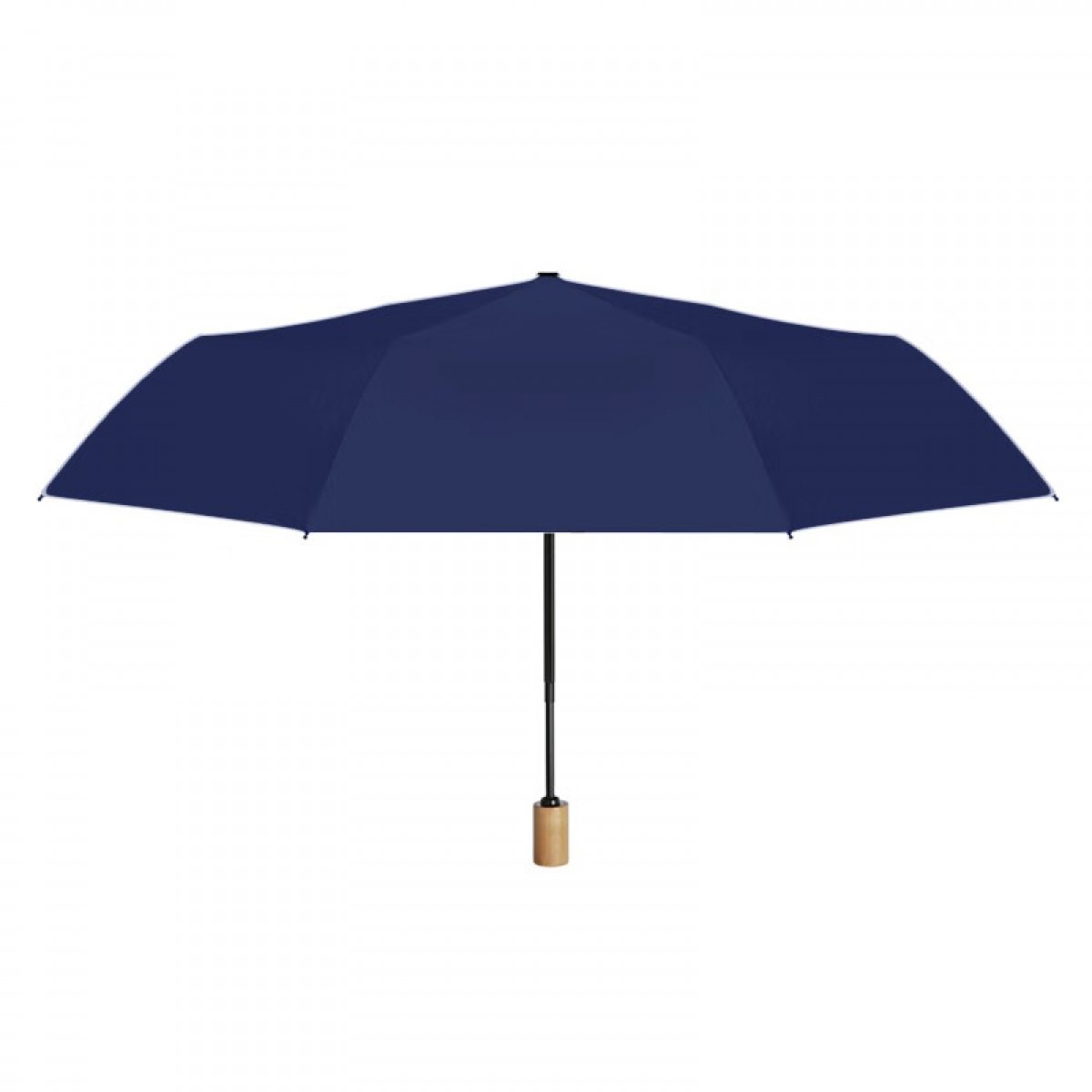 Tri-polar 木手柄全自动晴雨伞折叠太阳伞黑胶遮阳伞木柄手动三折伞TP7027 手动 藏青色 单位：把