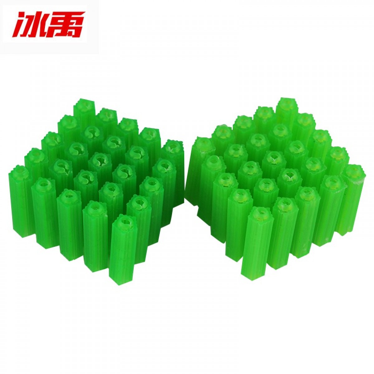 冰禹 BYzz-01 绿色塑料型膨胀胶塞 飞机型膨胀螺丝胶粒胀管 M6（500个/包） 单位：包
