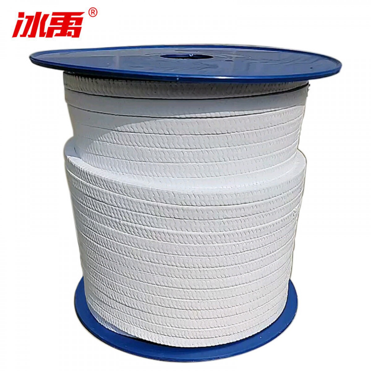 冰禹 BYZJ-36 四氟盘根 耐高温耐酸腐蚀泵密封绳 聚四氟盘根 白无油8*8mm 一米 单位：卷