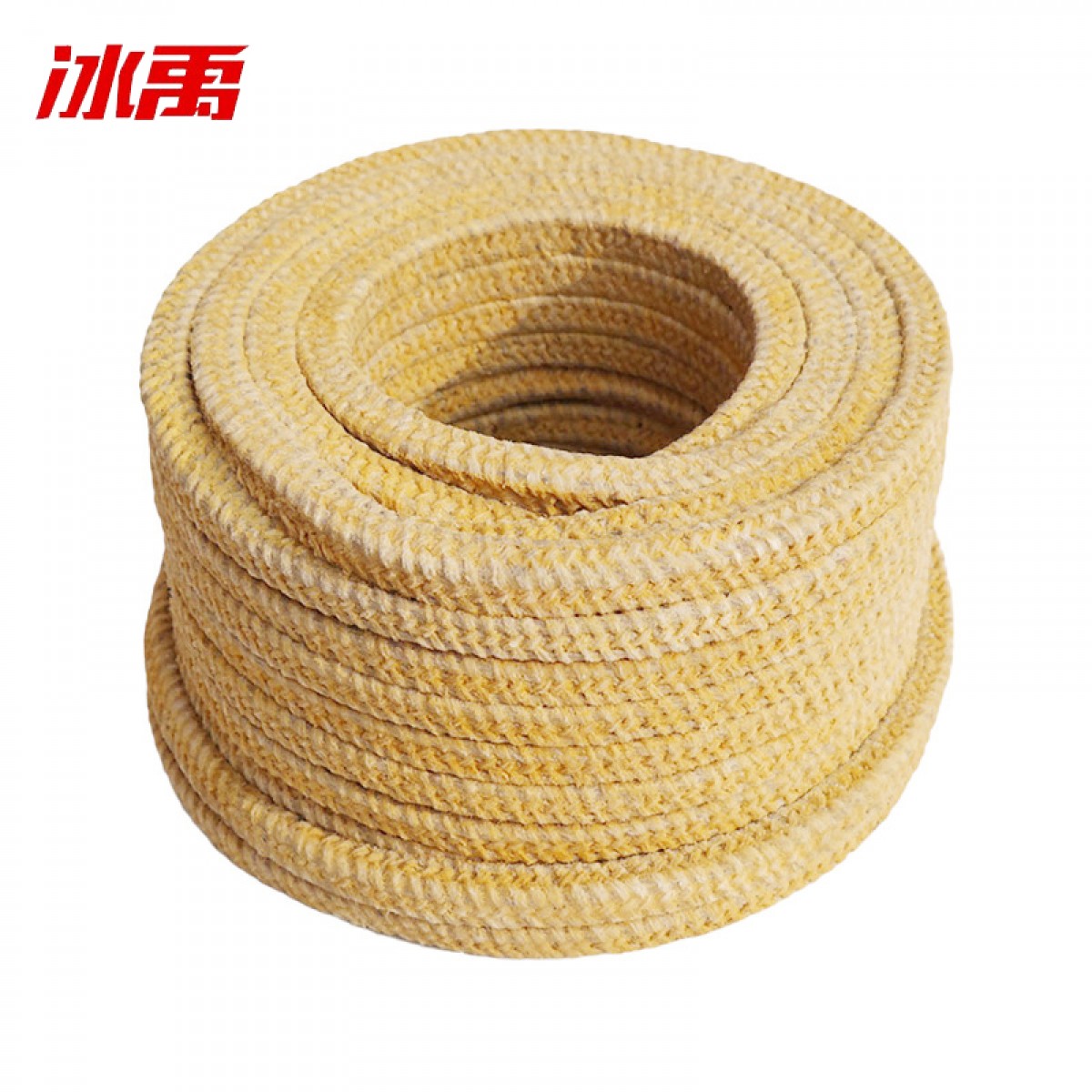 冰禹 BYZJ-18 牛油盘根 棉纱盘麻纱盘根 水泵密封专用 黄色16*16一米 单位：米