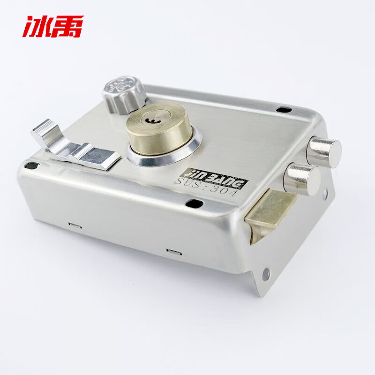 冰禹 不锈钢老式大门锁 外装门锁 防盗门锁 铜芯切边左开不配舌壳 BYC-355 单位：个