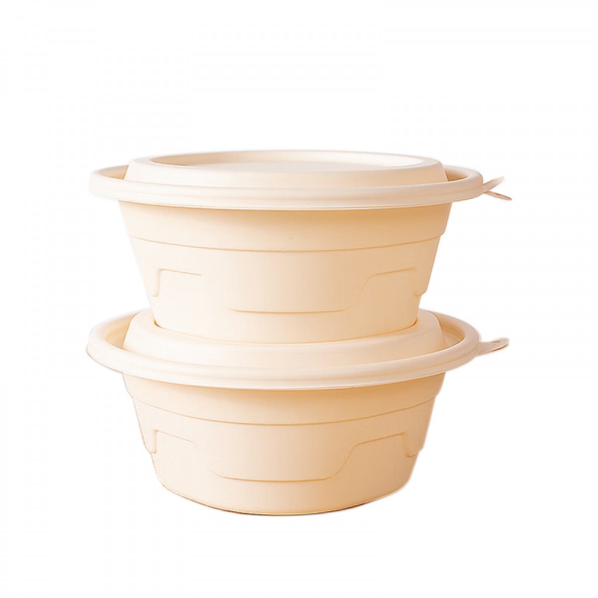 云蕾 一次性碗带盖800ML*10套（带盖）餐具打包快餐圆形饭盒可微波 单位：套