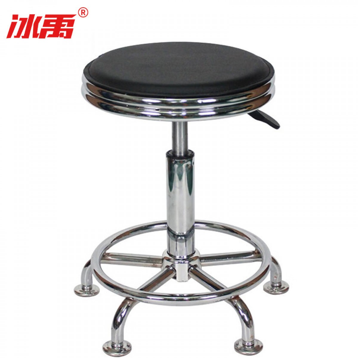 冰禹 BYA-245 升降旋转凳 工作椅小圆凳 办公室收银吧台椅子 黑色脚钉款 单位：把