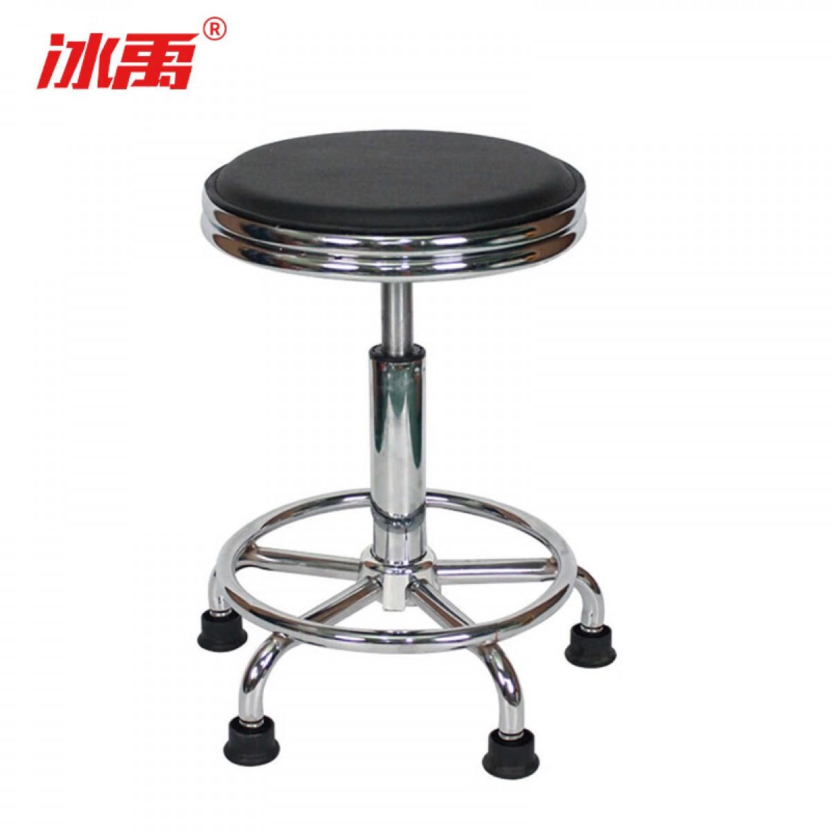 冰禹 BYA-245 升降旋转凳 工作椅小圆凳 办公室收银吧台椅子 黑色PP脚钉款 单位：把