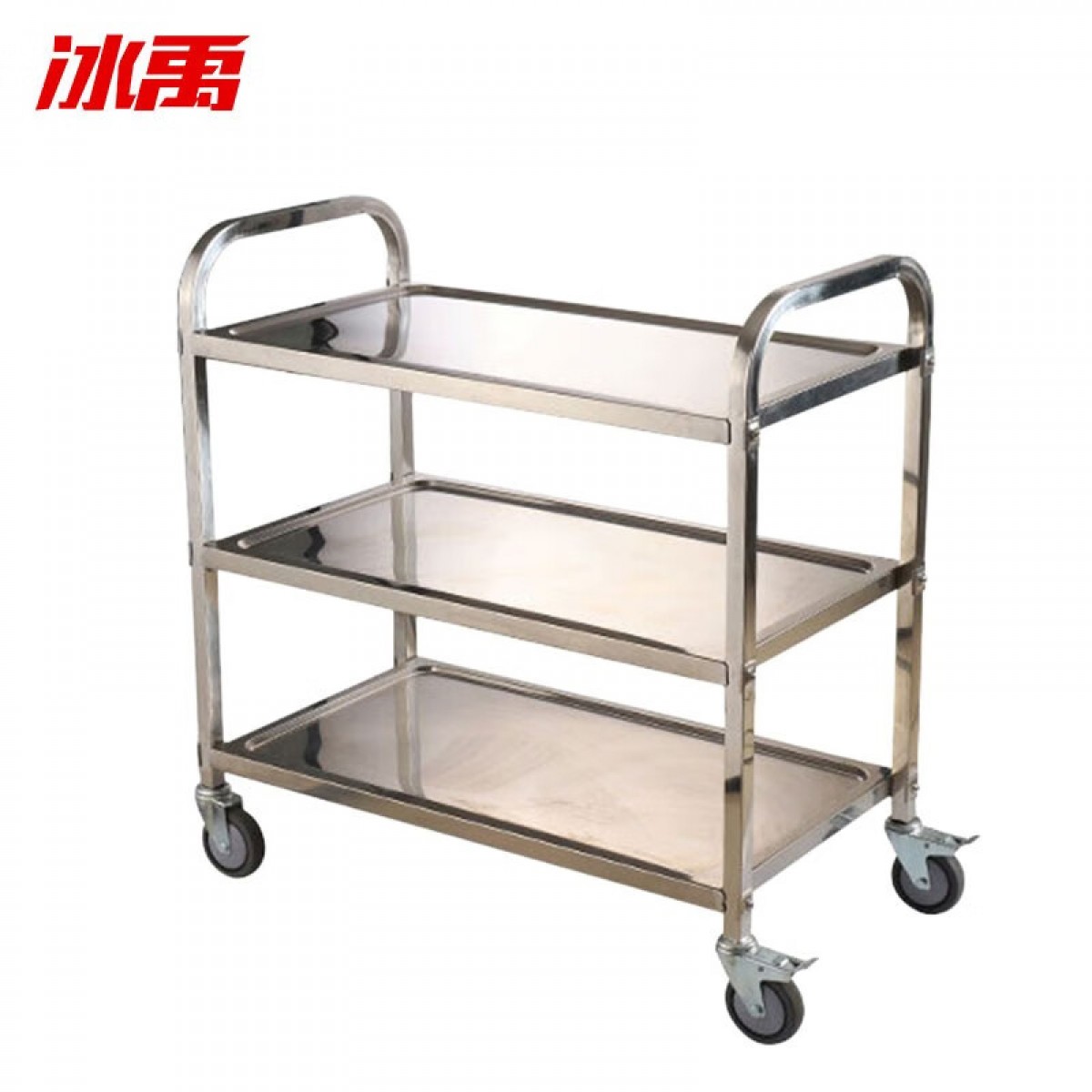 冰禹 BYlj-316 不锈钢推车 酒店餐厅饭馆餐车 拆装式方管推车 三层特厚大号 单位：台