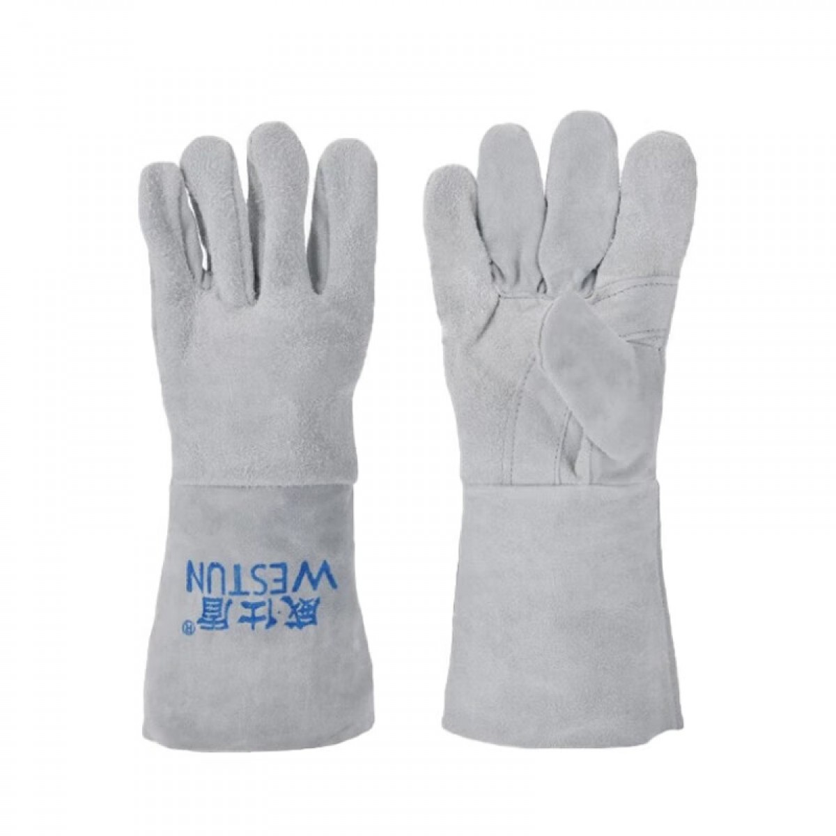 威仕盾 焊接手套 灰色牛二层防火线加托单层电焊（35cm）船厂专用 G-2116T L/XL 单位：对