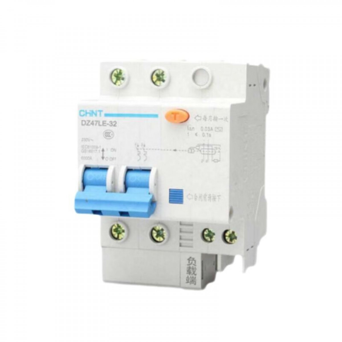 正泰 CHNT正泰空气开关 小型断路器 漏电短路保护器DZ47LE-63 2P C60 30mA 单位：个