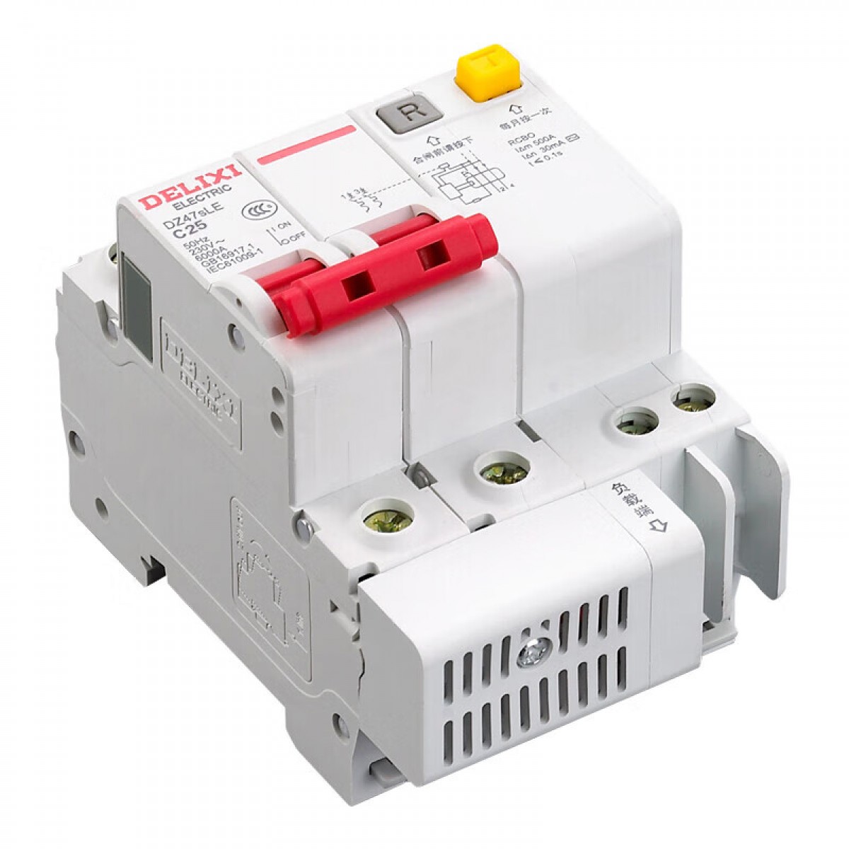 德力西电气（DELIXI ELECTRIC）断路器 空气开关 空开漏电保护器总闸漏保DZ47sLE 2P 16A 单位：个