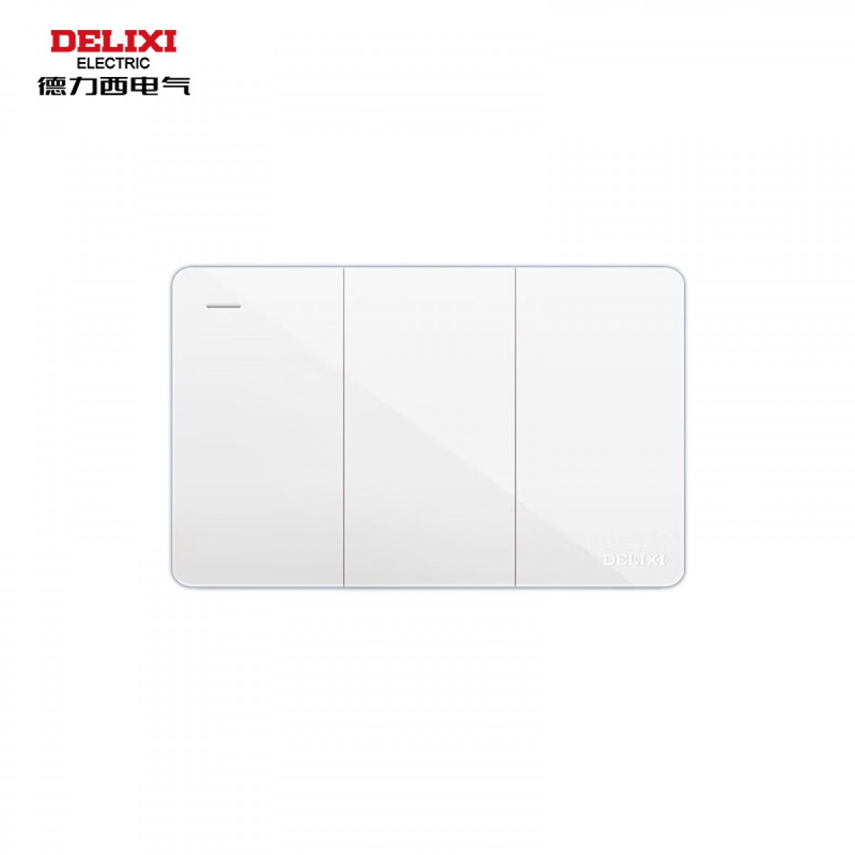 德力西 开关插座面板118型白色CD691联排拼装大板开关暗装多孔插座面板 118型三开单控开关 单位：个