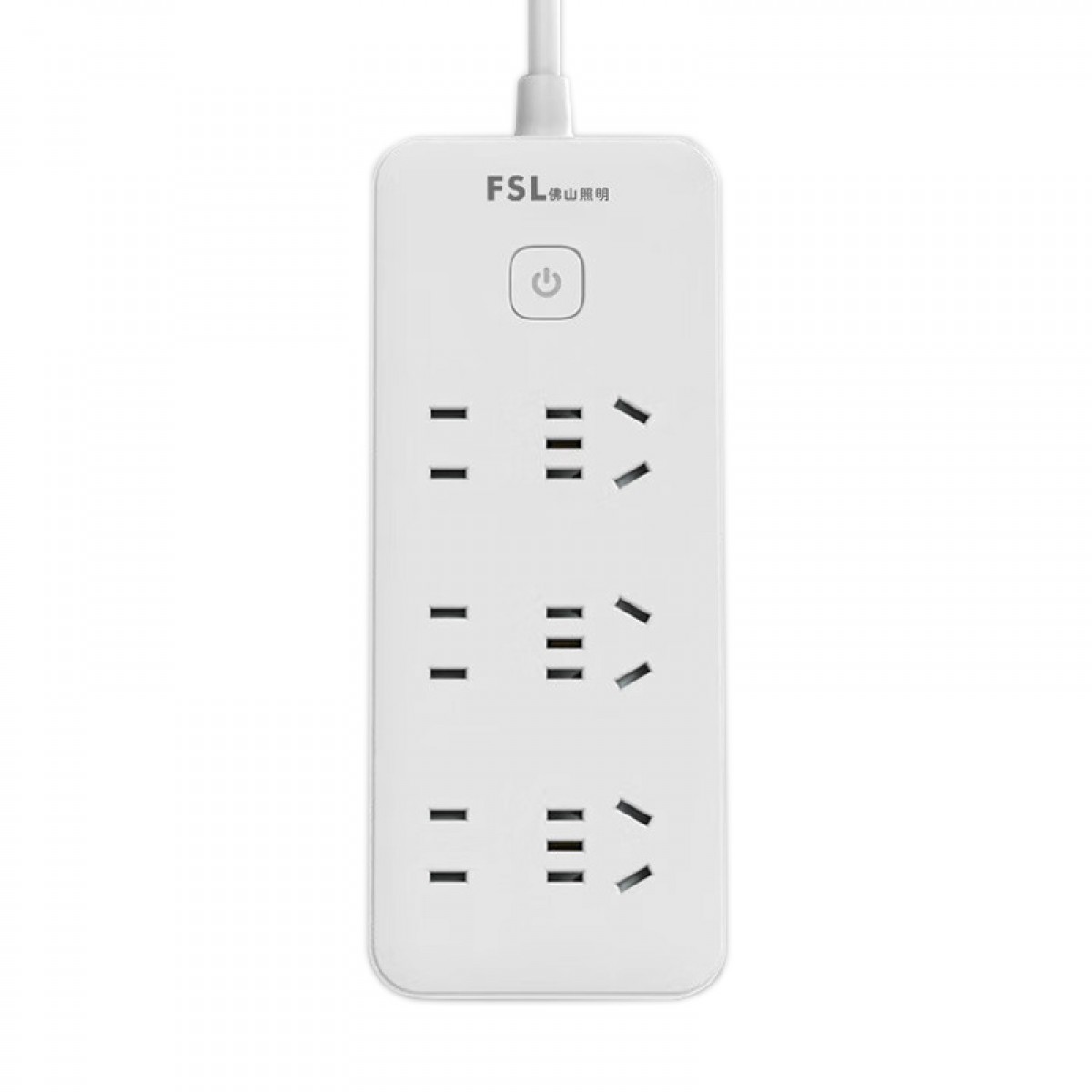 FSL佛山照明 插线板电源插座 插排插座 拖线板家用接线板总控插线板 总控1.8米排插【五孔*3+二孔*3】 单位：个