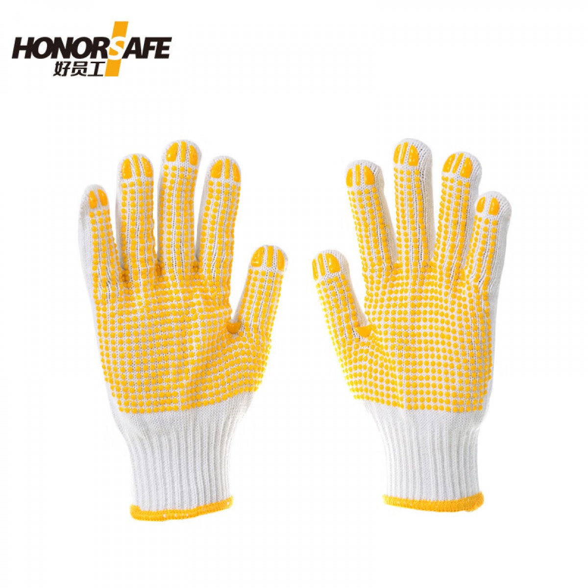 好员工 H10-M600DA 10针毛纺600g点塑劳保手套 均码 12副/打 单位：打