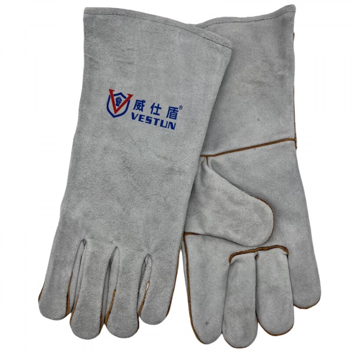 威仕盾 电焊手套2副J-2112胶水填缝双层焊工手套防烫抗磨防割防穿刺 本色 L 单位：双