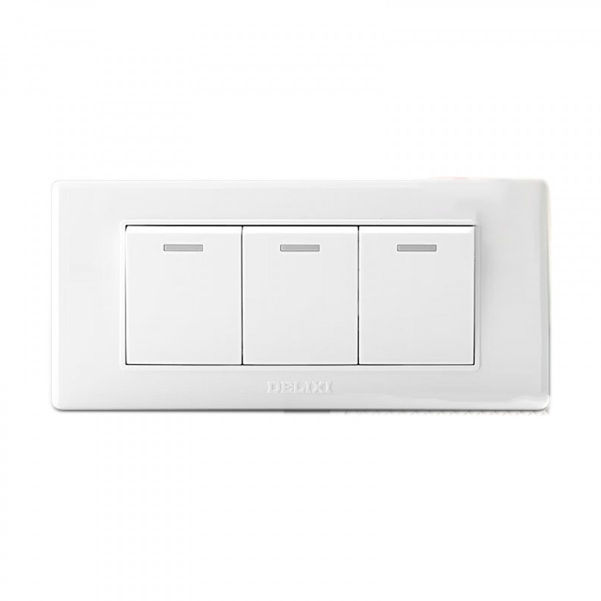 德力西（DELIXI）118型带开关插座白色CD601中号154型专用三位3官方家用墙壁大面板 三开（3开单双控通用） 单位：个