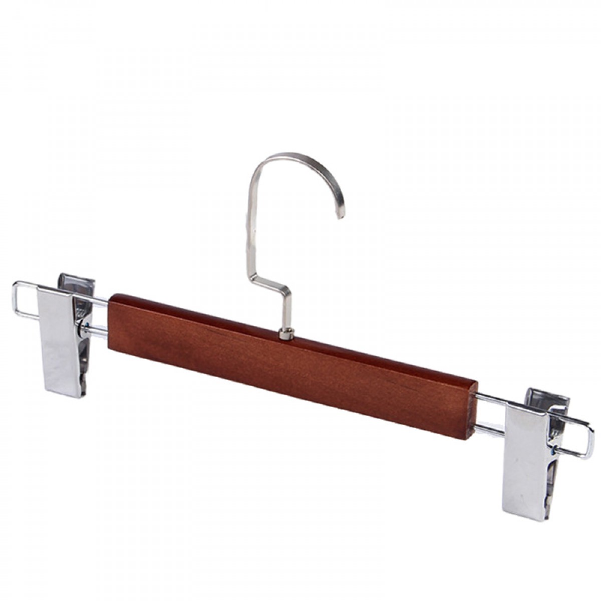 晟泰邦 实木防滑无痕木头衣挂家用晒衣撑挂钩木质服装店专用晾衣服架 镀铬成人裤夹 10个/组 单位：组