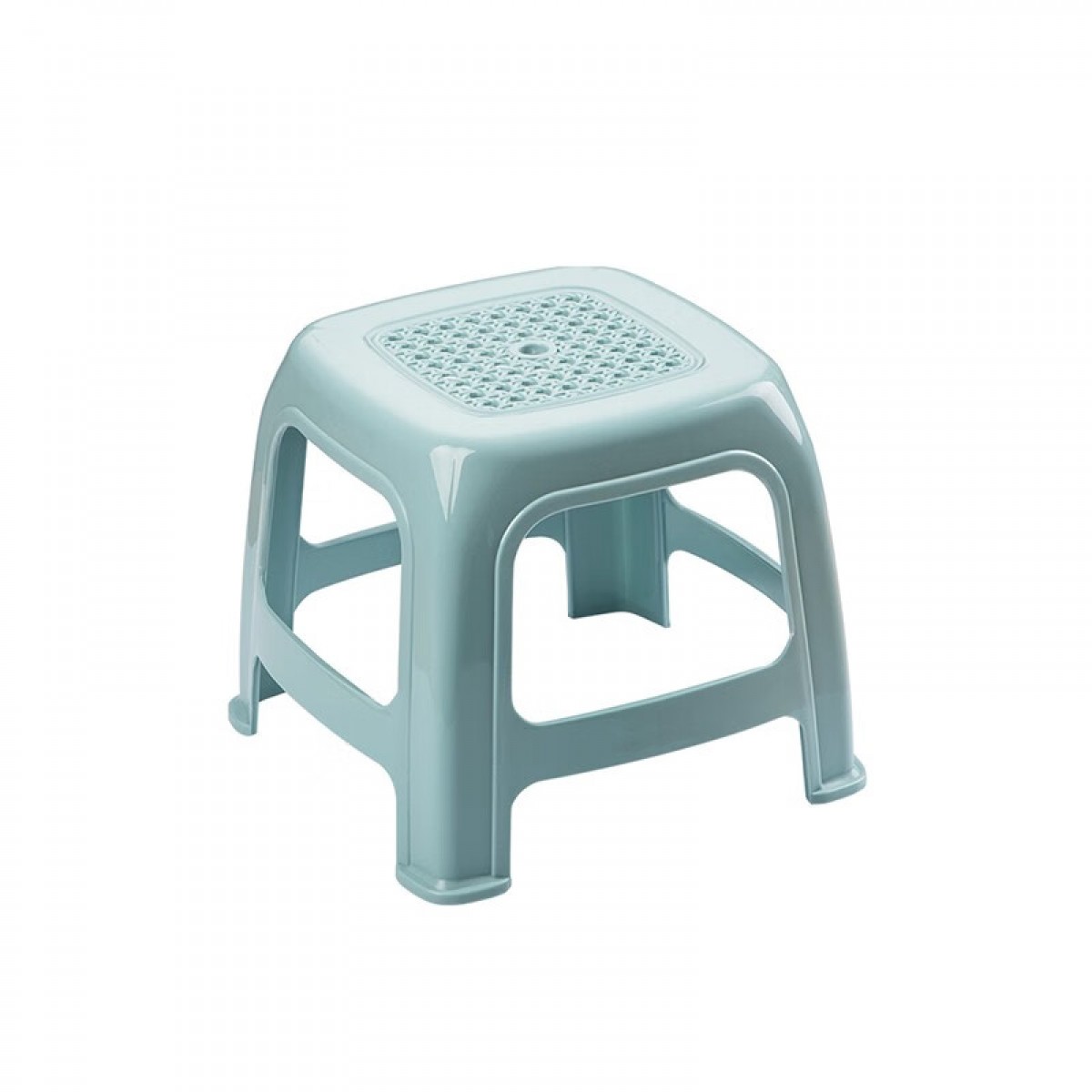 茶花（CHAHUA）小凳子垫脚凳防滑塑料凳网面镂空方凳成人翘脚小板凳 雾霾蓝【一只】 承重110kg 单位：只