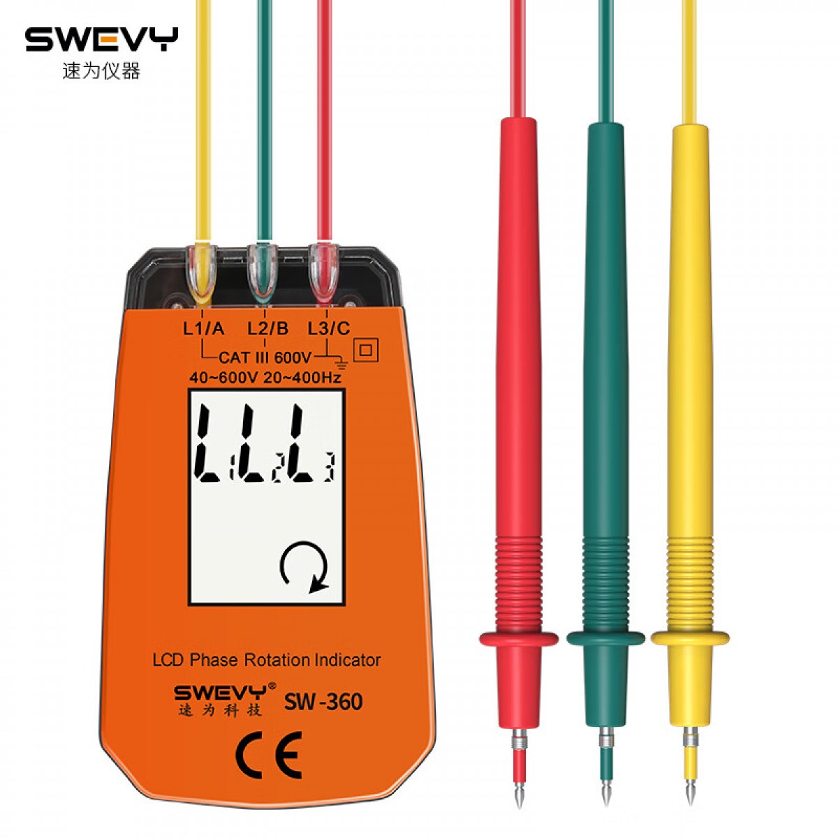 速为（suwei）SW360 三相交流电相位计 相序表相序测试仪 数显相位仪相位检测仪 SW360 单位：台