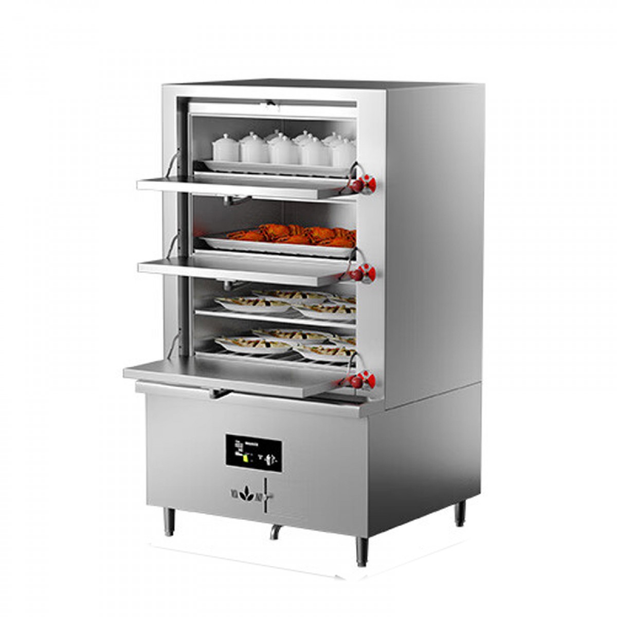 喜莱盛 蒸饭柜蒸箱蒸饭车蒸炉食堂酒店餐厅工厂单位学校饭堂 燃气款1.2米丨三门独控RM-RHB-3D 单位：台