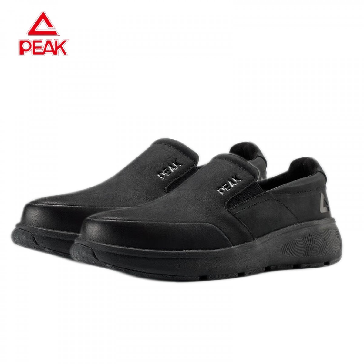 PEAK 匹克 态极fei皮鞋走路鞋男鞋夏季新款运动鞋耐磨软弹休闲鞋一脚蹬鞋子 全黑 39-44码  ET31891J 单位：双