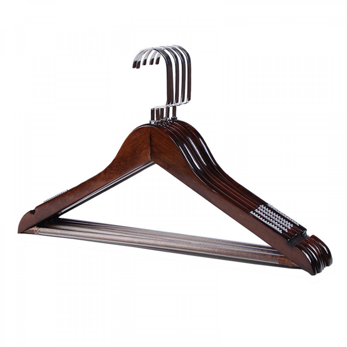 晟泰邦 实木防滑无痕木头衣挂家用晒衣撑挂钩木质服装店专用晾衣服架 长38cm横杆女士防滑衣架 复古色【10个/组】 单位：组