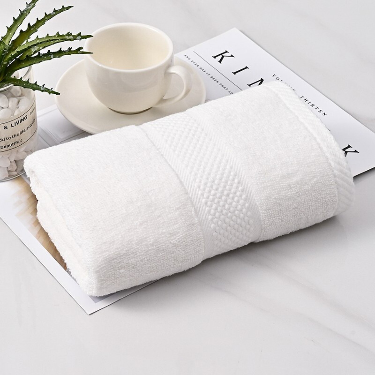 洁丽雅 毛巾纯棉单条纯白色酒店3A抗菌新疆棉成人洗脸巾 柔软吸水单条 单位：条