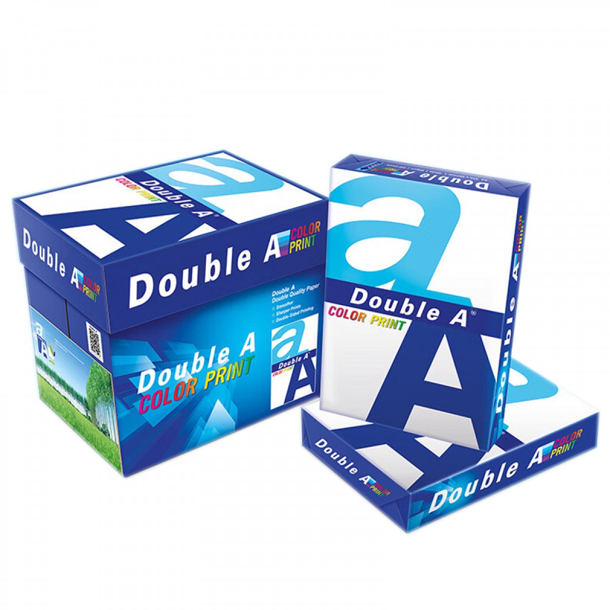 Double A 达伯埃90gA4彩印打印纸办公用品复印纸5包整箱2500张 单位：箱