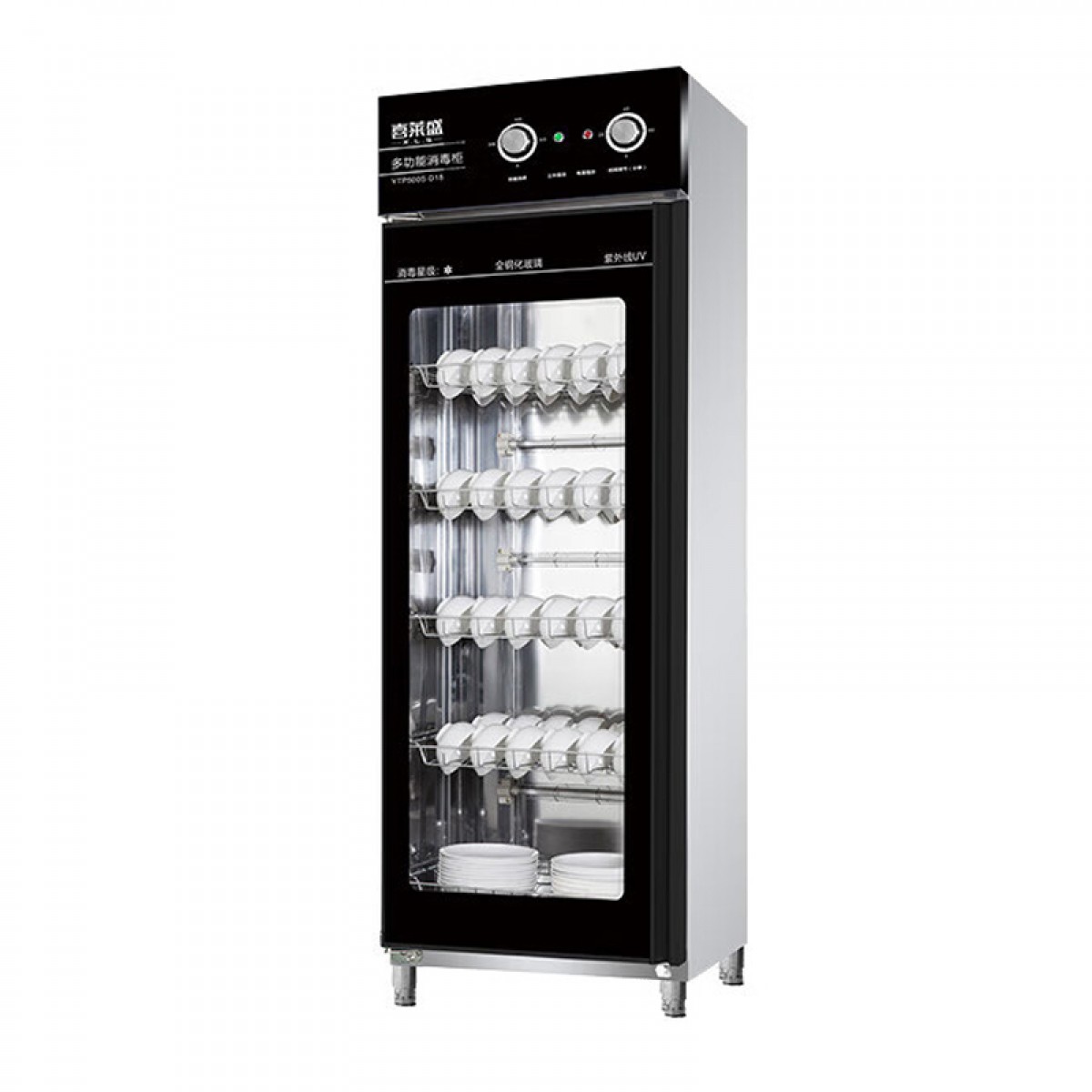 喜莱盛 消毒碗柜家用立式保洁柜 食堂餐具茶具消毒柜单门450L｜一星级｜旋钮控制丨100人YTP500S-D18 单位：台
