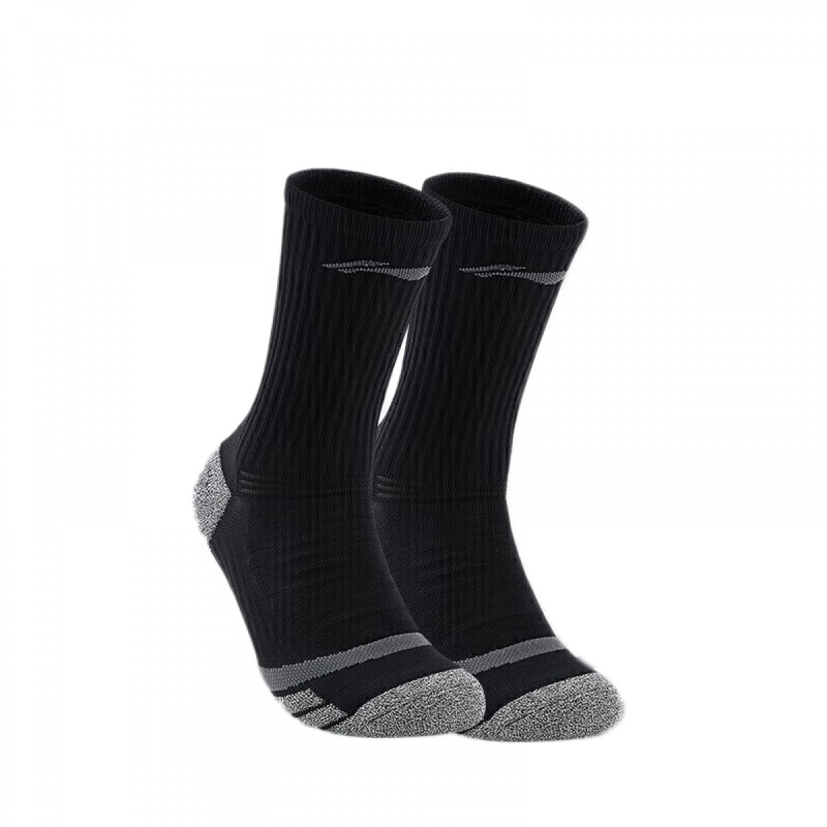 李宁（LI-NING）袜子男篮球袜运动袜跑步防滑毛巾底长袜加厚耐磨保暖足球篮球棉袜 黑色【加厚毛巾底1双装】 单位：双