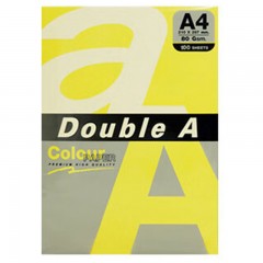 Double A a4纸达伯埃复印纸打印纸100张/包彩色复印纸单包 A4 80g 深柠檬黄色 单位：包