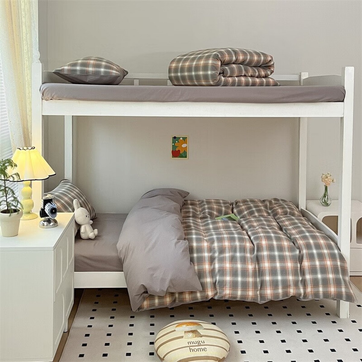 安睡宝（SOMERELLE） 三件套全棉 色织水洗棉学生单人被套床单套件 洛卡(灰)+2 1.2米床3件套150*200/160*230 单位：套