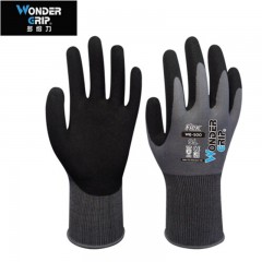 多给力 WG-500 劳保丁腈浸胶工作手套 超薄地耐磨防油透气防过敏 WG500灰色尼龙(一双) S/M/L/XL 单位：双