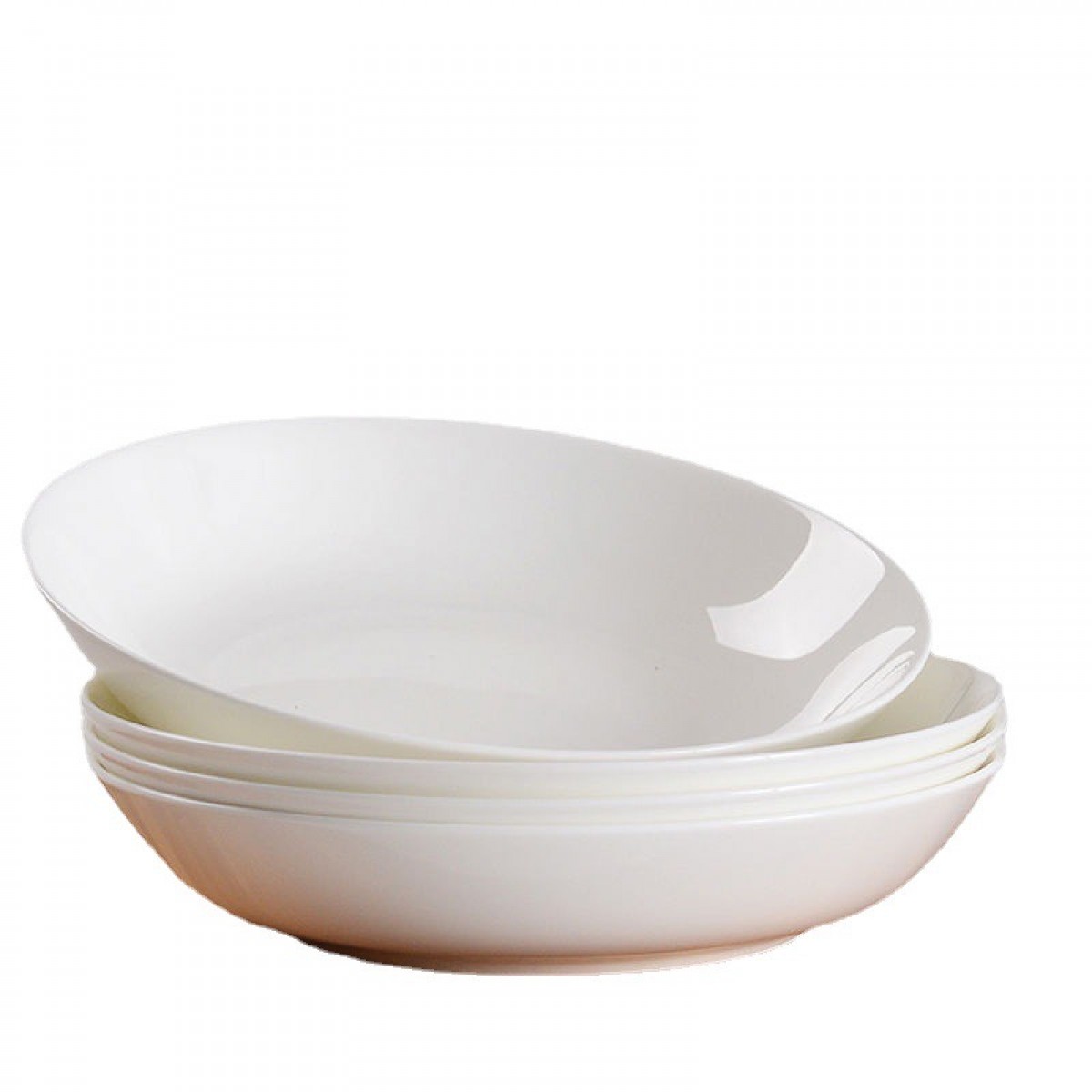 晟泰邦 白色骨瓷盘子菜盘家用深口碟子陶瓷餐盘8英寸10个装  单位：组