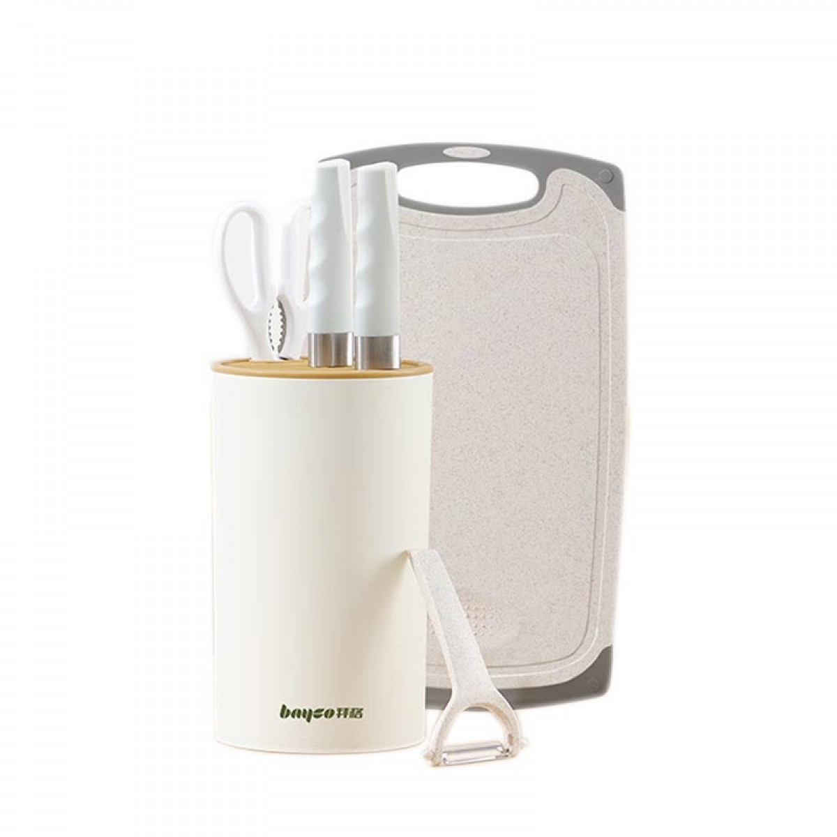 拜格（BAYCO）刀具菜刀套装不锈钢厨房削皮刀砍骨刀水果刀剪刀菜板组合BD30058 单位：套