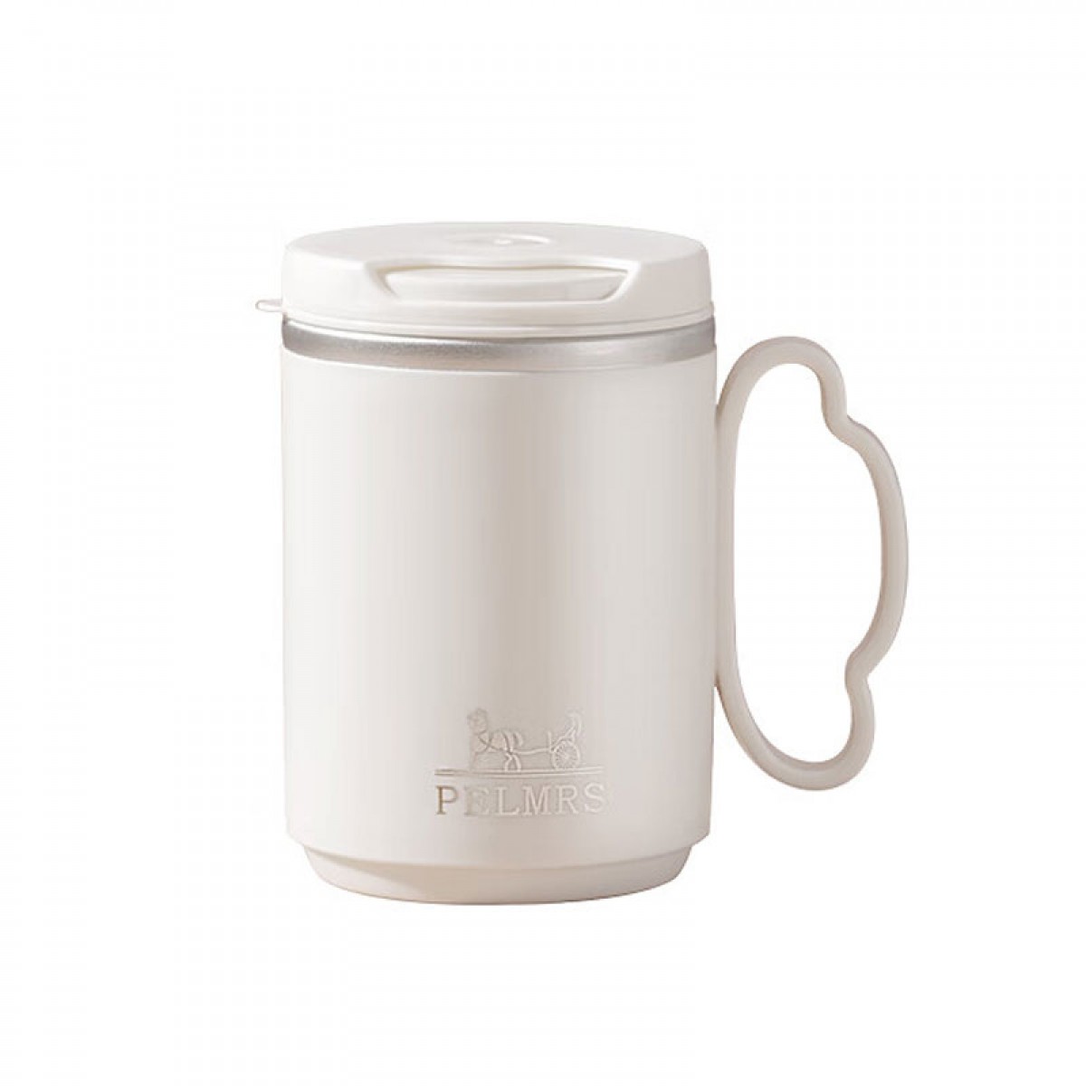 拜格（BAYCO）304不锈钢马克杯带盖高颜值大容量家用咖啡杯学生茶水杯子 BC8302 白色 单位：个