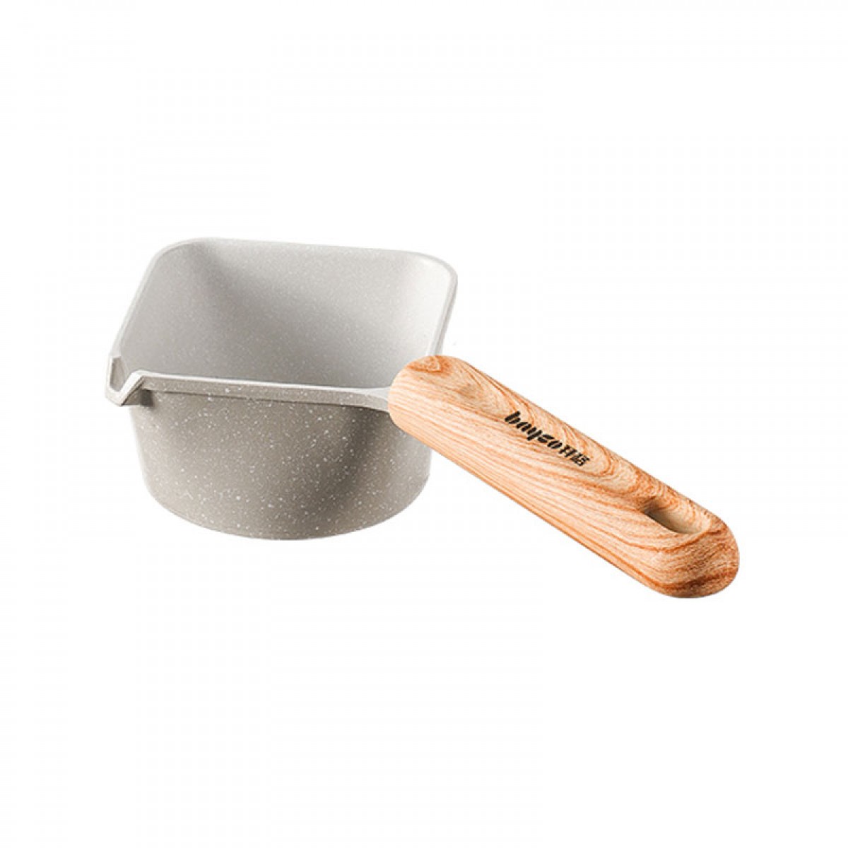 拜格热油小锅家用泼油烧油小锅小型热奶锅迷你煎蛋锅淋油炝油小锅 米白色 单位：个