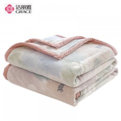 洁丽雅 毛毯被加厚毯子被办公室午睡毯单人双人四季空调午休毛毯毛巾被 梦田 150*200cm单毛毯 单子：张