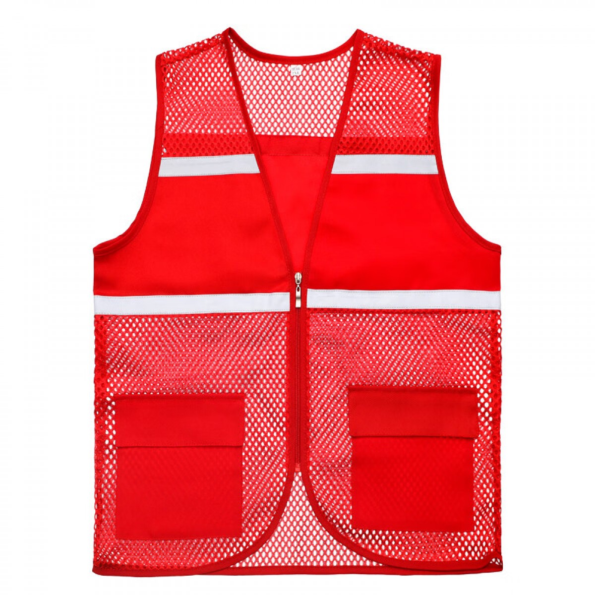 三茂 反光马甲志愿者定制logo透气网义工活动社区工作服夏季 大红色 单位:件